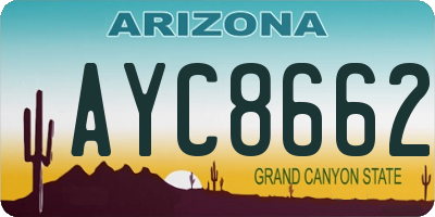 AZ license plate AYC8662