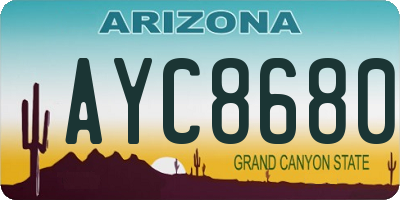 AZ license plate AYC8680