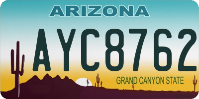 AZ license plate AYC8762