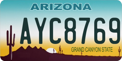 AZ license plate AYC8769