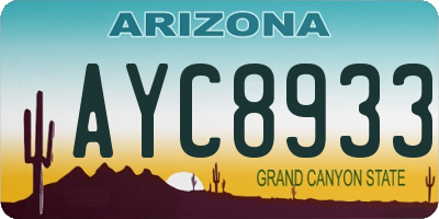 AZ license plate AYC8933