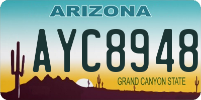 AZ license plate AYC8948