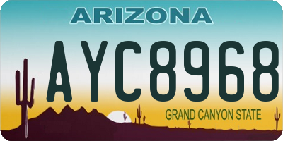 AZ license plate AYC8968