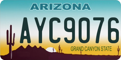 AZ license plate AYC9076