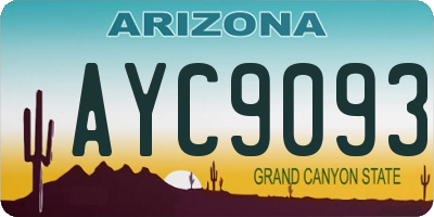 AZ license plate AYC9093