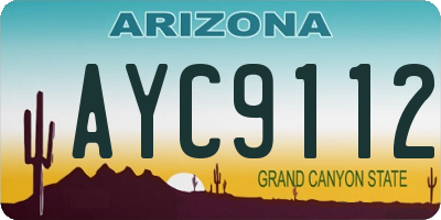AZ license plate AYC9112