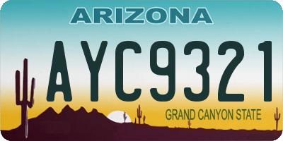 AZ license plate AYC9321