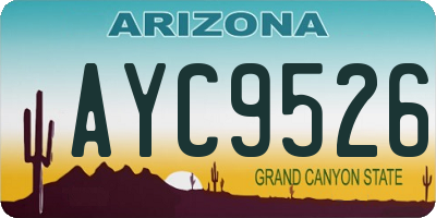 AZ license plate AYC9526