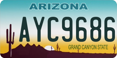 AZ license plate AYC9686