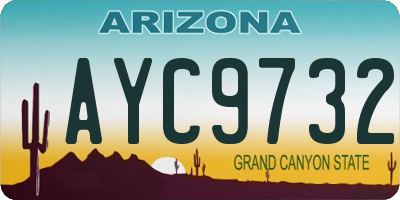AZ license plate AYC9732