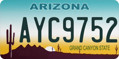 AZ license plate AYC9752
