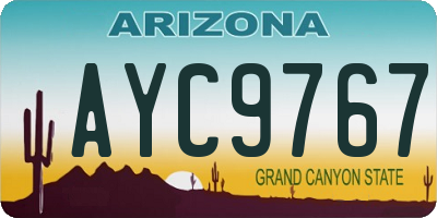 AZ license plate AYC9767