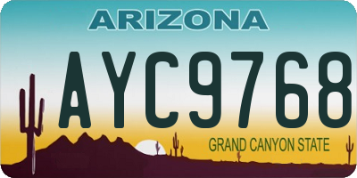 AZ license plate AYC9768