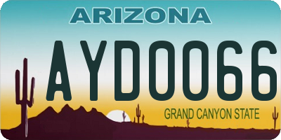 AZ license plate AYD0066