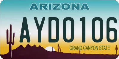AZ license plate AYD0106