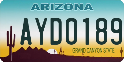 AZ license plate AYD0189