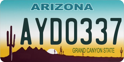 AZ license plate AYD0337