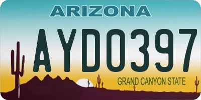 AZ license plate AYD0397
