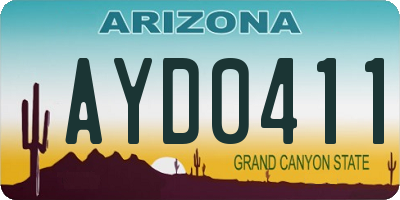 AZ license plate AYD0411