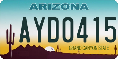 AZ license plate AYD0415