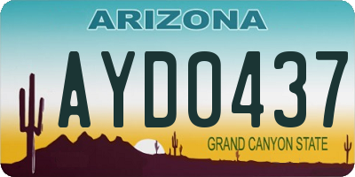 AZ license plate AYD0437