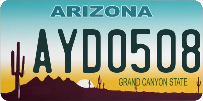 AZ license plate AYD0508