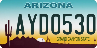 AZ license plate AYD0530