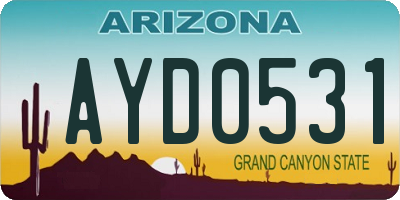 AZ license plate AYD0531