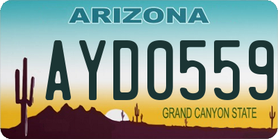 AZ license plate AYD0559