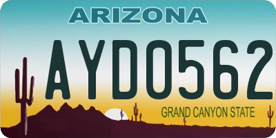 AZ license plate AYD0562