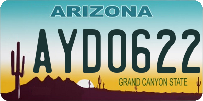 AZ license plate AYD0622
