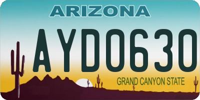 AZ license plate AYD0630