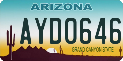 AZ license plate AYD0646