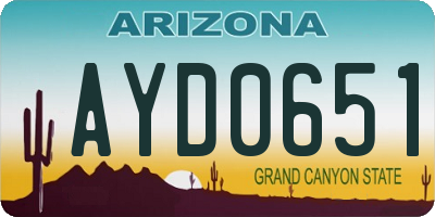 AZ license plate AYD0651