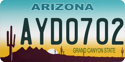 AZ license plate AYD0702