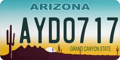 AZ license plate AYD0717