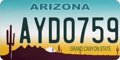 AZ license plate AYD0759