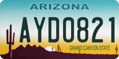 AZ license plate AYD0821
