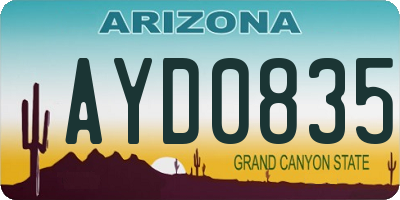 AZ license plate AYD0835