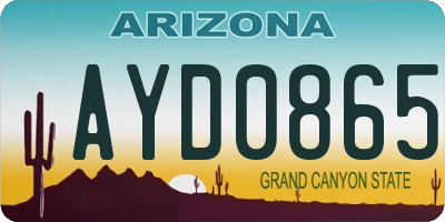 AZ license plate AYD0865