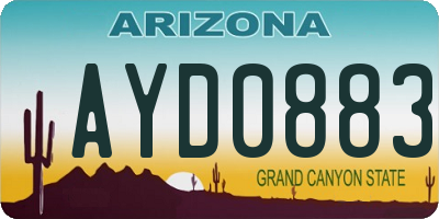 AZ license plate AYD0883