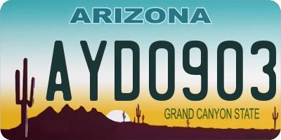 AZ license plate AYD0903