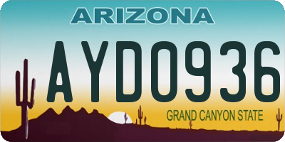 AZ license plate AYD0936