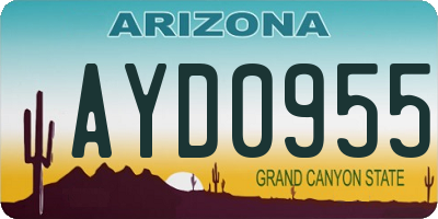AZ license plate AYD0955