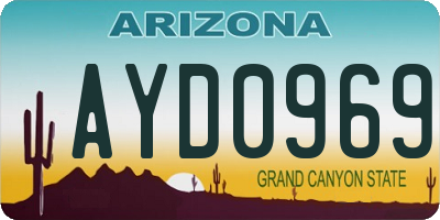 AZ license plate AYD0969