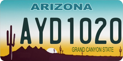 AZ license plate AYD1020