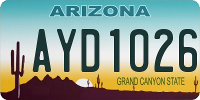 AZ license plate AYD1026