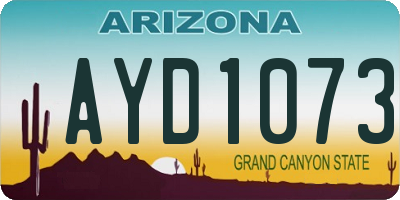 AZ license plate AYD1073