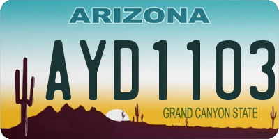 AZ license plate AYD1103