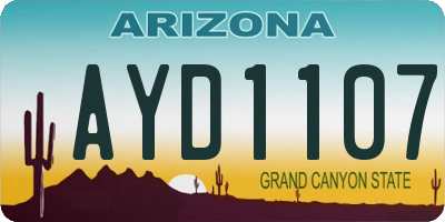 AZ license plate AYD1107